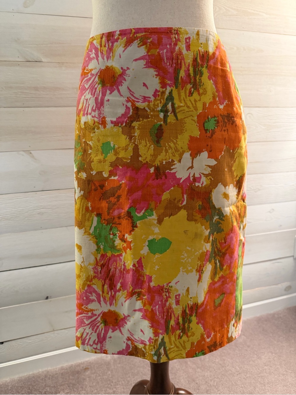 Talbots Floral Skirt - Yellow, Pink, Orange, White, Green